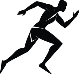 runner silhouette vector icon