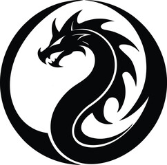 dragon tattoo vector icon