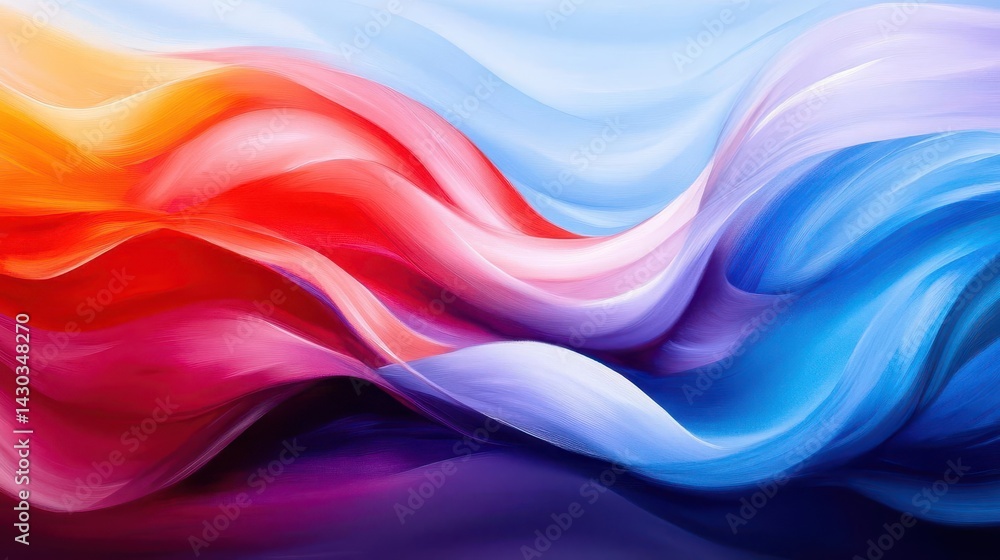 Poster abstract colorful background with flowing liquid-like shapes.