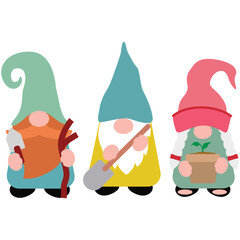 Cute Garden Gnome. Vector illustration