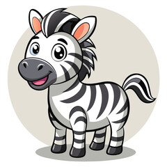 Vector of cartoon zebra illustration