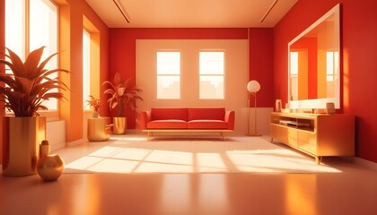 interior modern design room 3d