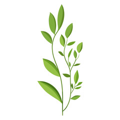 Obraz premium Flat vector of wild grass green leaf art vector