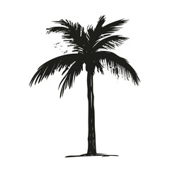 Obraz premium Coconut tree illustration silhouette minimalist vector