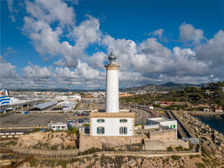 Faro del Botafoc en el paseo marítimo de Ibiza, Islas Baleares