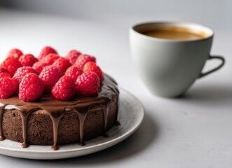 Chocolate Cake with Raspberry and Coffee