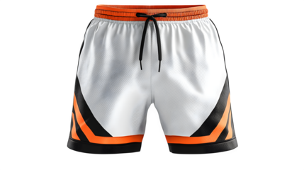 sporty basketball shorts isolated on white background, high-definition, realistic look