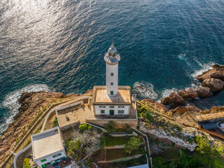 Faro del Botafoc en el paseo marítimo de Ibiza, Islas Baleares
