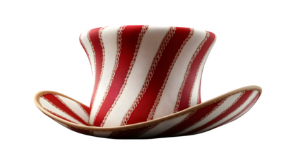 striped red and white tall hat isolated on white background, high-definition, realistic look