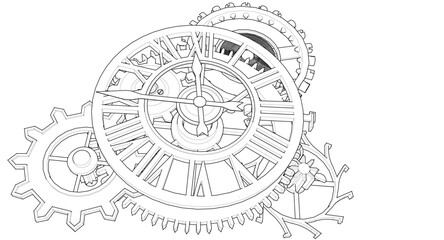 clock graphic symbol 3d illustration