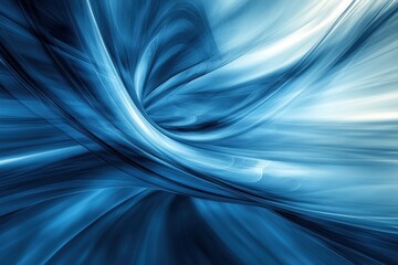 Obraz premium Swirling waves of blue and white create a dynamic abstract pattern in a fluid motion