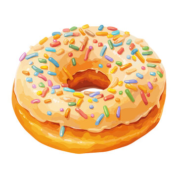 recommend clip art: Chocolate Donut sprinkles donut illustration vector