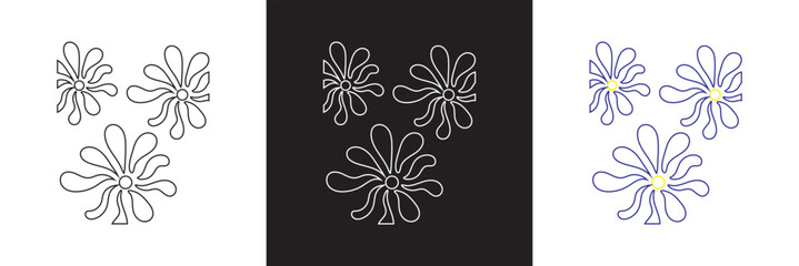 Hand drawn naive style, flowers and plants icon. Floral botanic design templates, frames and modern wall art. Vector for websites, mobile interfaces, presentations, banner, visual branding etc. EPS 10