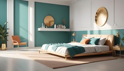 interior modern design room 3d
