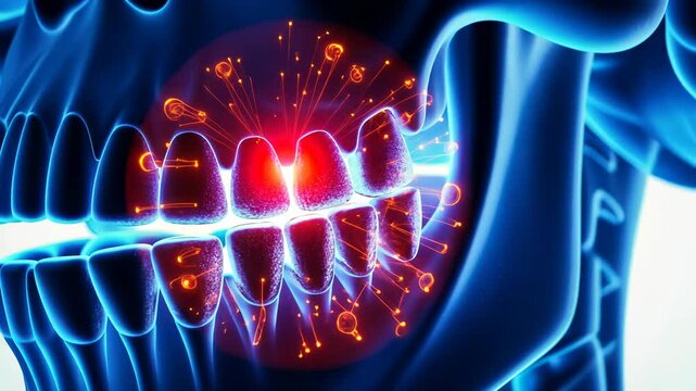 X-ray dental, tooth imaging, jaw anatomy. Dental health. Radiographs detect dental decay. Jaw structure enhances bite force. Dental care ensures healthy teeth.