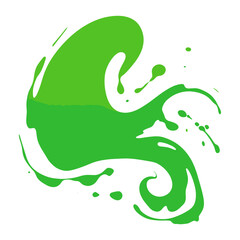 Obraz premium Green solid color vector simple liqid stain abstract art illustration vector