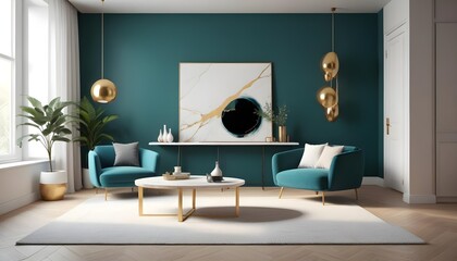 interior modern design room 3d