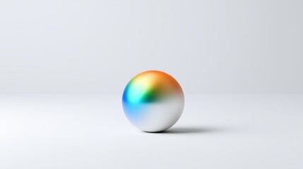 Rainbow gradient sphere. smooth metallic sphere with vibrant gradient colors on minimalist background