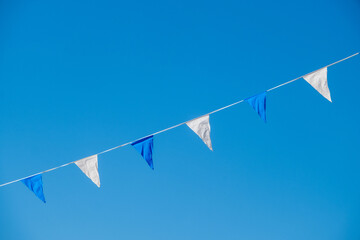 blue and white french flags
