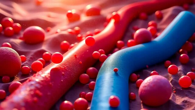 Blood vessels, vascular health, artery disease. Vessel function. Capillaries constrict under low pressure. Vein elasticity enhances oxygen delivery. Cardiovascular efficiency supports organ function.