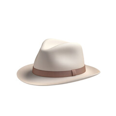 A beige fedora hat with a brown band a stylish accessory