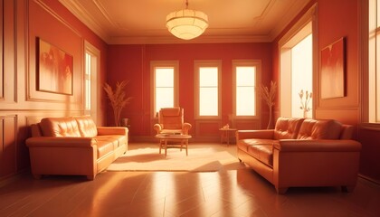 interior modern design room 3d