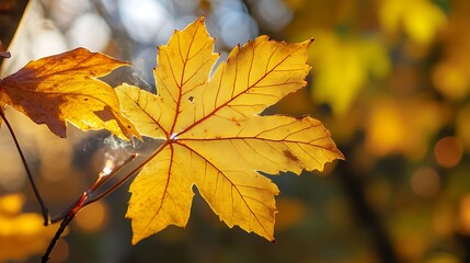 Autumn Maple Leaf in Sunlight