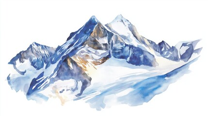 Obraz premium Jungfraujoch. Jungfraujoch hand drawn watercolor illustration