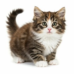 Fototapeta premium Adorable Tabby Kitten with Fluffy Fur in a Cute Scene