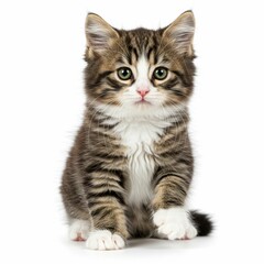 Charming Fluffy Kitten with Tabby Coat