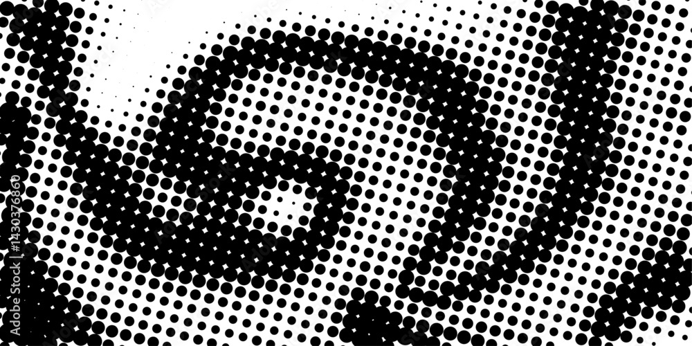 Leinwandbilder black halftone dot fade. halftone background. gradient half tone abstract wave with a dotted texture