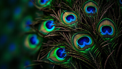 Obraz premium Close up of vibrant iridescent bird feathers