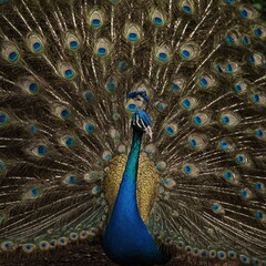 Naklejka premium Peacock Displaying Its Full Array of Colors