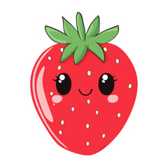 Obraz premium Strawberry kawaii design fruit vector