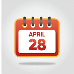 April 28 Calendar Illustration