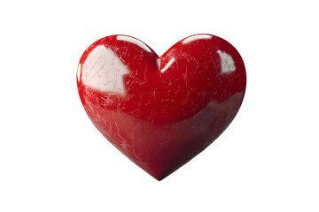 Fototapeta premium Shiny Red Heart Shape Isolated on Transparent Background