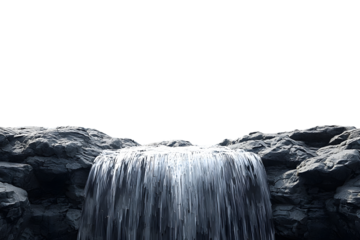 Majestic Waterfall Cascading Over Rocky Cliffside in Nature Setting