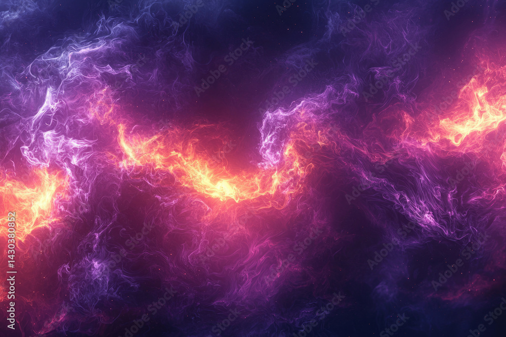 Poster A cosmic swirl of vibrant nebula colors merging and flowing, creating an ethereal and otherworldly space scene, galaxy backdrop.