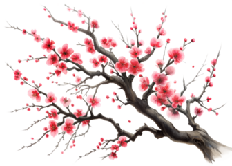 cherry blossom isolated on white