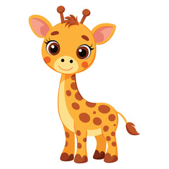 Vector of cartoon giraffe illustration