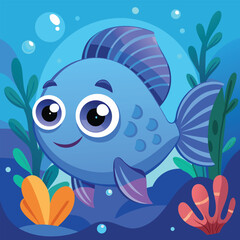 cartoon fish in the water