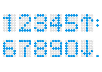 エレベーターや時計で使えるデジタル数字 青数字