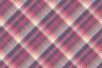 Costume vector plaid pattern, coloured fabric check seamless. Cute texture textile tartan background in pastel and red colors.