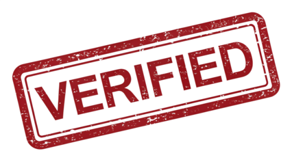 Red Grunge Verified Stamp Graphic Design Element