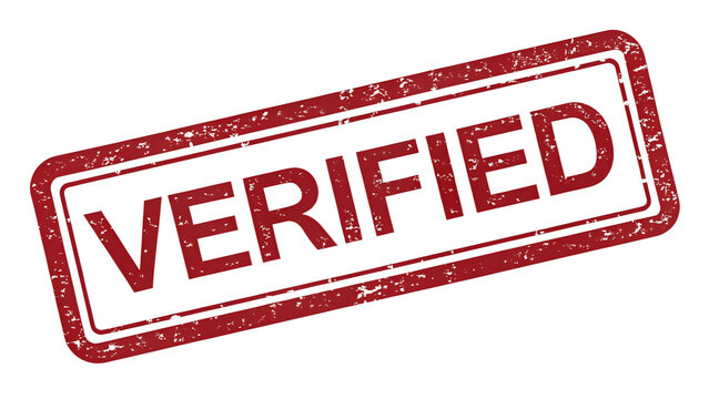 Red Grunge Verified Stamp Graphic Design Element