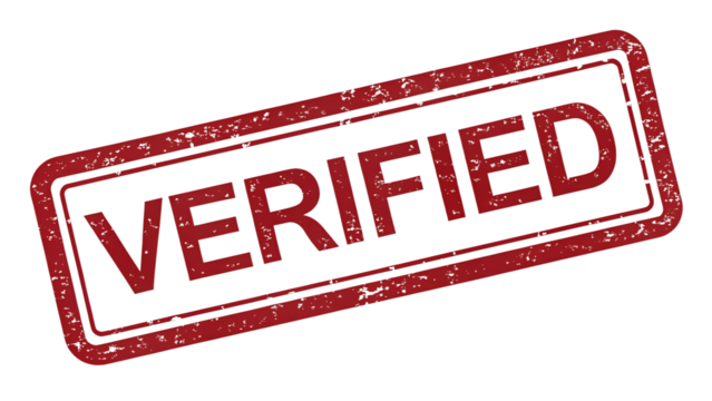 Red Grunge Verified Stamp Graphic Design Element