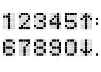エレベーターや時計で使えるデジタル数字 黒数字