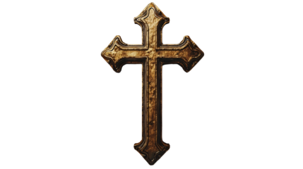 Ornate Vintage Cross with Intricate Details on Dark Background