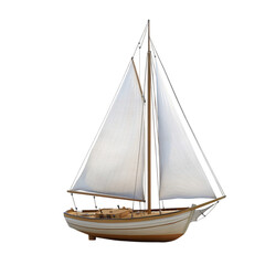 Obraz premium Classic sailboat wooden hull white sails nautical vessel sailing ship watercraft ocean adventure