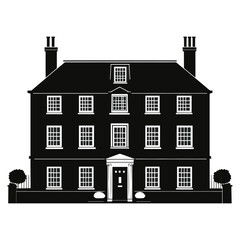 Fototapeta premium English townhouse architecture illustration silhouette vector
